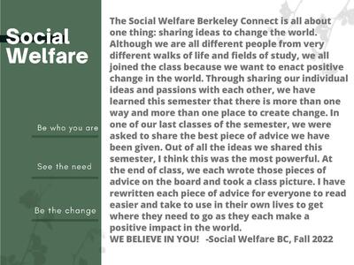 Berkeley Connect students give each other wise advice