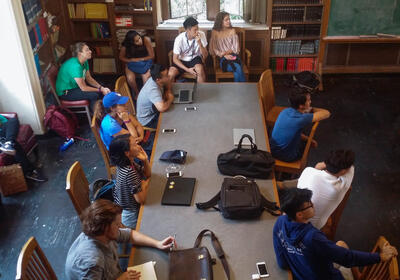 Students meet their faculty at the Howison Philosophy Library.